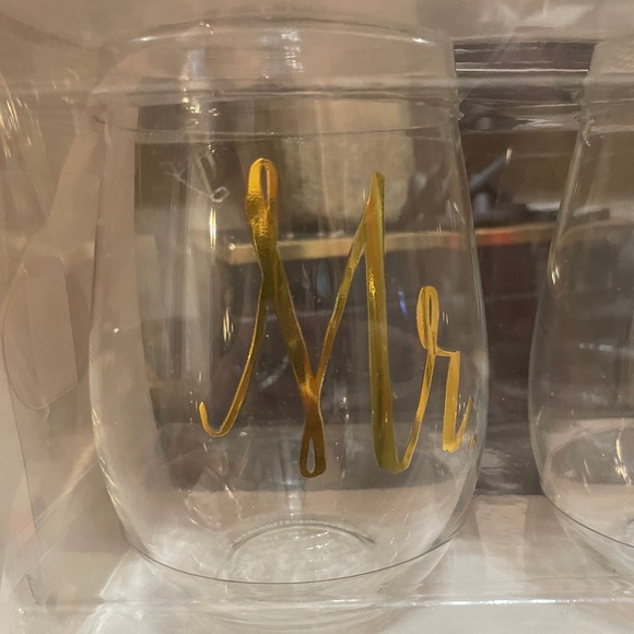 Mr & Mrs stemless wine cups - Picture 4 of 6